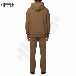 Ensemble de survêtement pour homme en molleton épais de 350 g, sweat à capuche oversize zippé et pantalon de jogging à jambe large, couleurs unies, luxe - Product Image 2