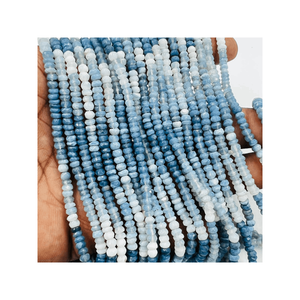 Perles rondes facettées en opale bleue naturelle personnalisées, brin de 14 pouces, pierre de 4 mm, fabrication de bijoux haut de gamme - Product Image 2