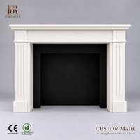 Contour de Cheminée en Pierre Naturelle Polie Cannelée de Luxe pour Villa, Hôtel, Salon Résidentiel – Décoration de Cheminée en Marbre