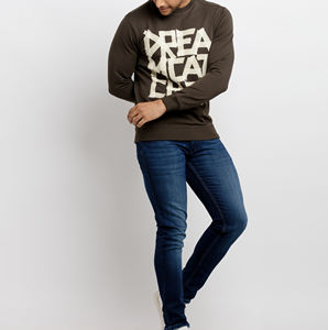 Sudadera de manga larga informal con diseño personalizado para hombre, sudadera de algodón 100% de alta calidad de talla grande, otoño, bordado personalizado con cuentas - Product Image 5