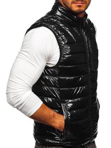 2025 hiver nouvelle mode personnalisé hommes épais chaud bouffant veste respirant bulle coupe-vent décontracté bouffant gilet - Product Image 3
