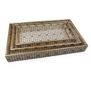 Bandeja de Servicio Apilable con Diseño Esmaltado Personalizado para Vajilla, Desayuno, Regalo de Ramadán y Navidad al Mejor Precio - Product Image 1