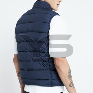 Doudoune d'hiver décontractée intelligente sans manches avec col montant fermeture à glissière avant tissu non tissé de couleur unie Service OEM - Product Image 6