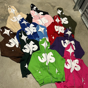Fabricant Personnalisé Hommes Français Surdimensionné Épaule Tombrée Y2k Masque à Capuche Zip Up Logo 3d Visage Complet Tout Zip Up Hoodi Homme - Product Image 1