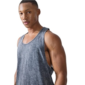 Nouveau design débardeur de sport délavé à l'acide, coupe classique, haute qualité, en polyester/coton respirant, écologique, style urbain pour homme - Product Image 6