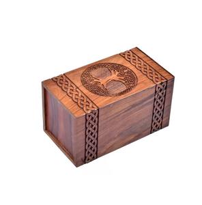 Urna de palisandro para cenizas humanas Árbol DE LA VIDA Caja de madera Cremación personalizada para cenizas Caja de urna de madera grande hecha a mano - Product Image 2