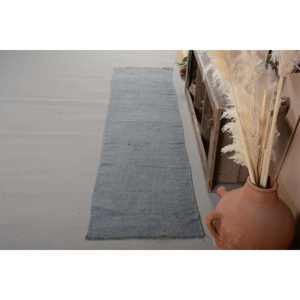 Alfombra turca Vintage moderna de 2,2x9,6 pies, gris clásico, área grande, 4m, diseño de retazos rectangulares, látex de lana para pasillo y habitación - Product Image 2