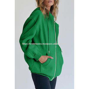 Sudaderas con capucha de lana de gran tamaño con cremallera Ropa de invierno cómoda Diseños personalizados Patrón sólido Precios de fábrica al por mayor - Product Image 2