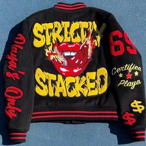 Personalizable de moda para hombre Chaqueta de algodón acolchado de los hombres Casual chaqueta de doble capa de algodón de lana Varsity chaqueta - Product Image 4