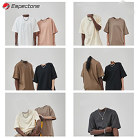 T shirt baskı ağır boy T-shirt kırpılmış Boxy Fit T gömlek erkekler için stok 100% pamuk Espectone tarafından