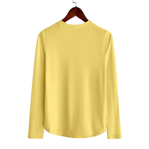 Haut décontracté à manches longues et col rond pour femme, en tissu extensible doux et respirant, chemise basique confortable pour tous les jours, couleur unie ample - Product Image 2