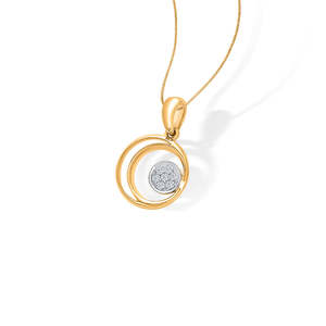 สร้อยคอจี้เพชรทองคำคลาสสิก Blessed Circles สำหรับผู้หญิง - Product Image 4