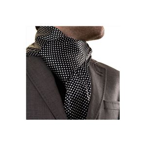 Écharpe châle double face à pois noir et blanc - Product Image 1