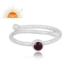 Latest Trending 925 Fine Sterling <b>Silver</b> Natural <b>Garnet</b> Gemstone Stackable <b>Ring</b> Custom Jewelry Manufacturer - Product Image 2