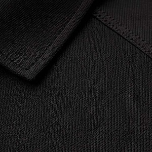Men's Black Short Sleeve Knitted Polo <b>Shirt</b> With Zipper <b>Collar</b> Casual Solid Color Style - Product Image 6