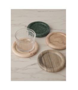 Dessous de verre en pierre double ton noir et blanc pour décoration de table et accessoires pour le bureau et la maison - Product Image 5