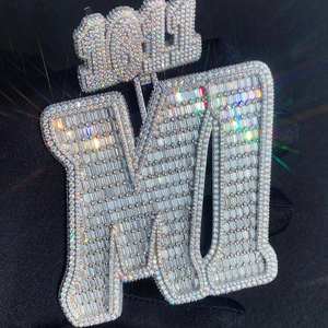 Pendentif en moissanite glacé de luxe M Mob, personnalisé, hip hop, lettre mignonne, plaqué or - Product Image 6