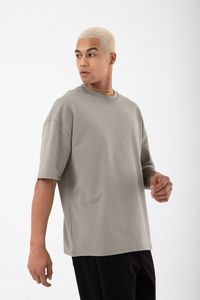 <b>Men's</b> Basic Drop Shoulder <b>T</b>-<b>Shirt</b> 2025 Oversized Fit <b>Curved</b> <b>Hem</b> Custom Colored Hight Quality %100 Cotton Casual Streetwear OEM - Product Image 5