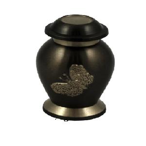 Urnes souvenir de crémation en laiton de haute qualité avec des feuilles gravant de l'étain or noir fini pour les cendres humaines-approvisionnement funéraire - Product Image 4