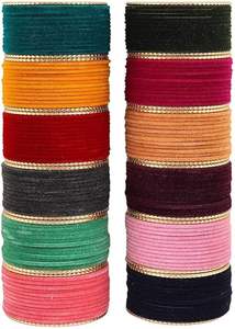 Bracelets en verre perlé tendance pour femmes pour les mariages, les fêtes, les cadeaux, multicolores, bracelets en velours faits à la main, ensembles de bracelets pour adultes - Product Image 2