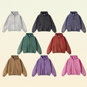 เสื้อฮู้ดผู้ชายสไตล์วินเทจ หนัก 360 กรัม ผ้าฟลีซแบบกำหนดเองได้ ใส่ได้ทั้งชายและหญิง ผ้าฝ้าย 100% สำหรับฤดูหนาว ล้างสีแบบแอซิดวอช - Product Image 6