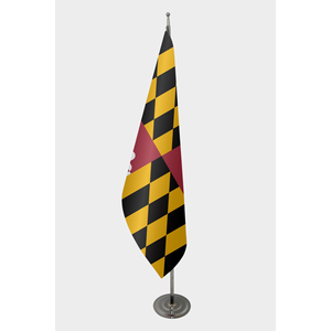 Drapeau personnalisé de Maryland pour intérieur, 3x5 pieds, impression numérique sur coton et polyester, avec mât en aluminium pour affichage - Product Image 1