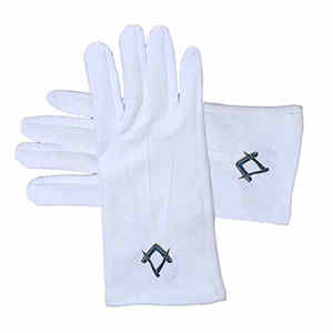 Top vente maçonnique Regalia 100% coton gants broderie personnalisée blanc maçonnique Regalia gants - Product Image 3