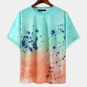 เสื้อยืดผู้ชายสีสันสดใส ดีไซน์แบบซับลิเมชั่น เนื้อผ้าเบาสบาย ระบายอากาศได้ดี เหมาะสำหรับใส่ลำลอง แฟชั่นฤดูร้อน - Product Image 1