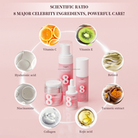 8 en 1 Vente à Chaud Naturel Curcuma Acide Kojique Éclaircissant Blanchiment Rétinol Hydratant Réparation Anti-âge Coréen Ensemble de Soins de la Peau