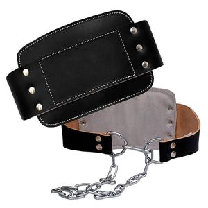 2025 vente en gros Gym entraînement en cuir haltérophilie musculation trempage ceinture Dip ceinture avec entraînement de Fitness de qualité lourde - Product Image 1
