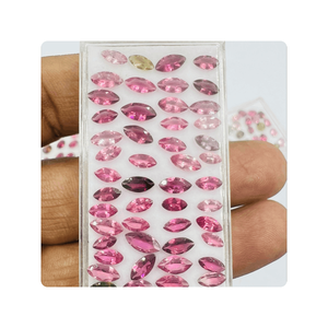 Usine directe haute qualité Premium naturel Multi Tourmaline pierre de coupe en vrac beau motif de forme de marquise à facettes 5mm - Product Image 2