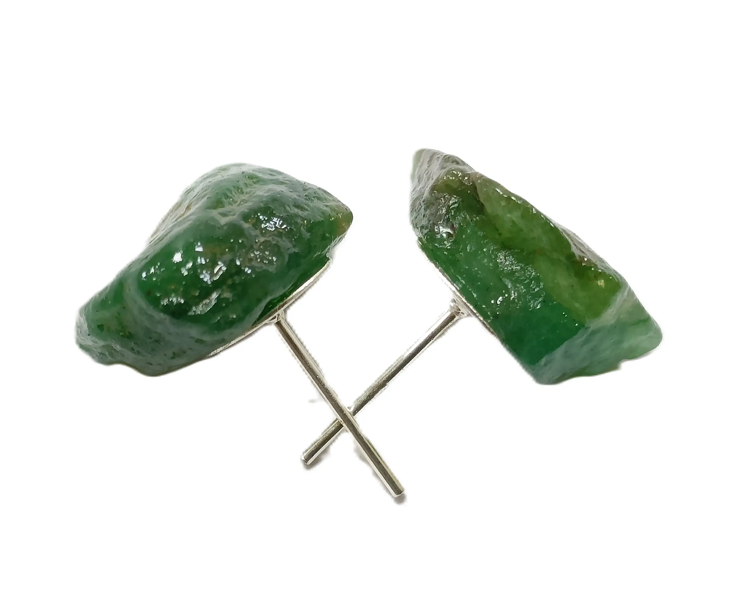 crystal stone stud green jade chip earrings beads healing gemstone crystal fashion jewelry set for women stud wholesaler