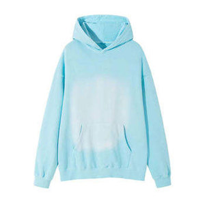 Customized Drop Shoulder Men's Distressed Hoodie Long Sleeve Heavyweight Hoodie <b>Plain</b> Street-wear Loose Fit Casual <b>Hoodies</b> Men - Product Image 6