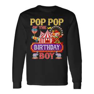Camiseta de manga larga con tema de circo y carnaval de Pop Pop Of The Birthday Boy - Product Image 1