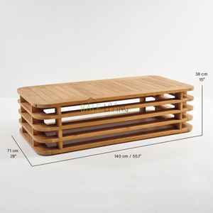 Vishnu Mesa de centro para exteriores hecha de madera maciza de teca Diseño moderno para el hogar y el hotel - Product Image 2