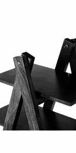 Estante de escalera de Marco en A para decoración del hogar moderno en estanterías rústicas de madera oscura para el hogar, oficina, comedor, apartamento - Product Image 3