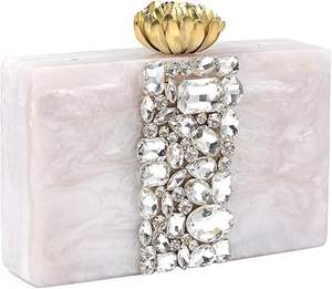 Bolso de mano de resina a la moda para mujer, bolso de mano compacto de resina con aspecto de fiesta para una apariencia elegante, caja de resina hecha a mano - Product Image 4