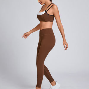 Hot Sale High Stretch Seamless Knitted <b>Yoga</b> Set Summer Fitness Suit <b>Sexy</b> Top Bra Peach Hip Lifting <b>Pants</b> Plus Size Shorts - Product Image 6