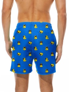 Short de bain pour homme Short de plage à séchage rapide Short décontracté d'été avec imprimé canard drôle Taille élastique Poches à cordon de serrage vente en gros - Product Image 6