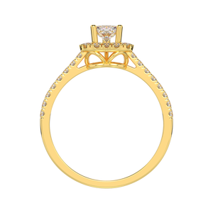 แหวนคาลิสต้าทรงหัวใจสีทองแท้14K สำหรับผู้หญิงแหวนหมั้นแบบโซลิแทร์สำหรับงานเลี้ยง - Product Image 4