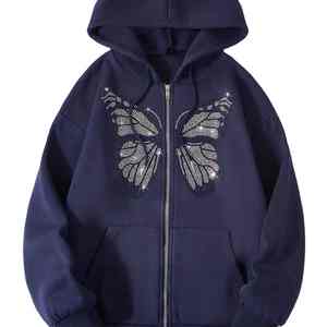 Personalizado Hombres Rhinestone Sudaderas con capucha Impreso Fabricante Personalizado Venta al por mayor Nueva llegada Superventas Cremallera hasta Sudadera con capucha S para los hombres - Product Image 1