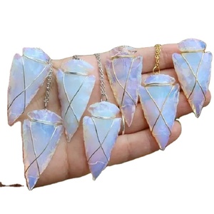 Fournisseur en gros Pierre d'agate naturelle Fantaisie Agate Flint Chasse Flèche Fil Enveloppé Bijoux Pendentif Collier à vendre - Product Image 2