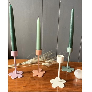 Bougeoir en aluminium couleur émail pour maison mariage noël et pâques éclairage de table décor bougeoir - Product Image 3