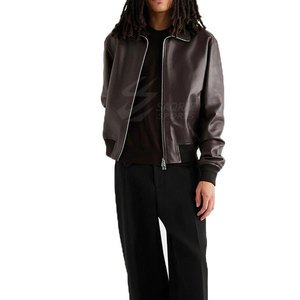 Blouson aviateur en cuir respirant sur mesure pour hommes, meilleures ventes de veste d'hiver à manches longues pour hommes - Product Image 2