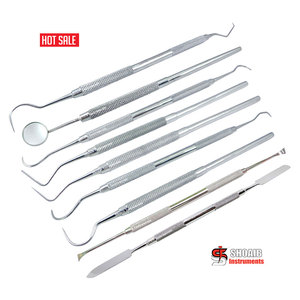 Juego de 2 herramientas de examen dental Manual Fig 9 Explorer Mirror Handle Espejo de boca para limpiar y rellenar los dientes - Product Image 6