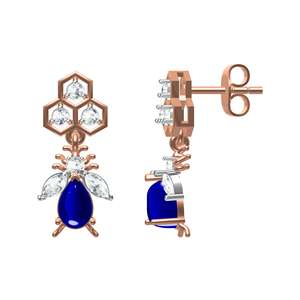 Elegantes pendientes de diamantes de laboratorio de belleza brillantes y éticos en oro de 10K/14K/18K chapado en rodio de corte brillante-diseño bonito para mujeres - Product Image 1