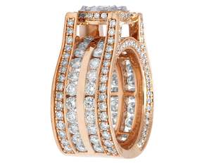 Chapado en oro rosa S925 plata Moissanite diamante estilo Vintage redondo Moissanite diamante Halo estilo anillo para mujer - Product Image 2