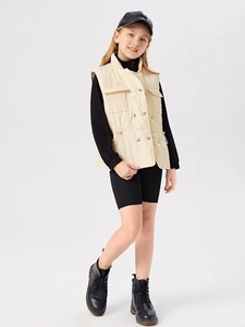 Chaquetas de invierno sin mangas personalizadas para mujer, chaleco acolchado con cremallera, chaleco acolchado grueso para exteriores - Product Image 4