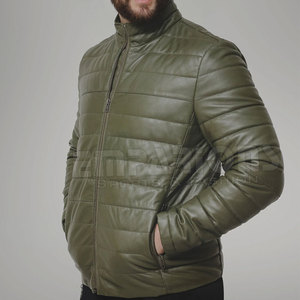 Doudoune en cuir matelassé pour homme, résistant à l'eau, doudoune chaude d'hiver - Product Image 3