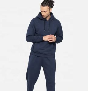 Manufacturer <b>Direct</b> Wholesale Breathable Cotton Fleece Hooded Sweatsuits Men Navy Blue Custom Logo Plus Size Winter Tracksuits - Product Image 5